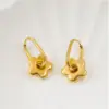 PVD Coated 18K Gold Plated Flower 304 Stainless Steel Sweet Simple Style Waterproof Non Tarnish Drop Earrings