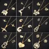 Wholesale PVD Coated 18K Gold Real Gold Plated Heart Shape Butterfly Elephant 201 Stainless Steel Fashion Waterproof Non Tarnish Earrings Necklace