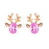 Wholesale Crystal gemstone antler earrings temperament Christmas reindeer earrings