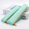 Wholesale Solid color leather large capacity pencil case