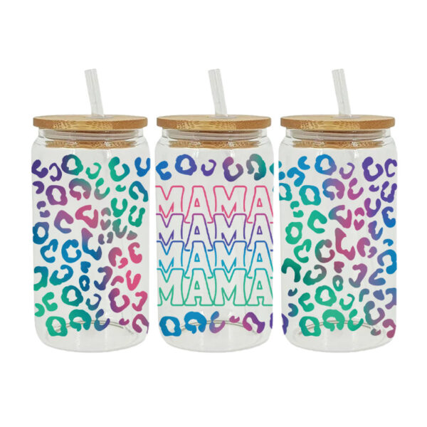 oly-45ad78a0178b9cdf41f07ee323f6d68c Wholesale UV transfer sticker glass crystal label Crystal sticker cross-border special sticker for 16oz glass cup 23cmX11cm