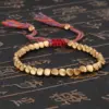 Ethnic Style Solid Color Copper Bracelets Beaded Copper Bracelets 1 Piece