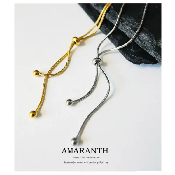 Wholesale 1 Piece Fashion Geometric Titanium Steel Plating Sweater Chain