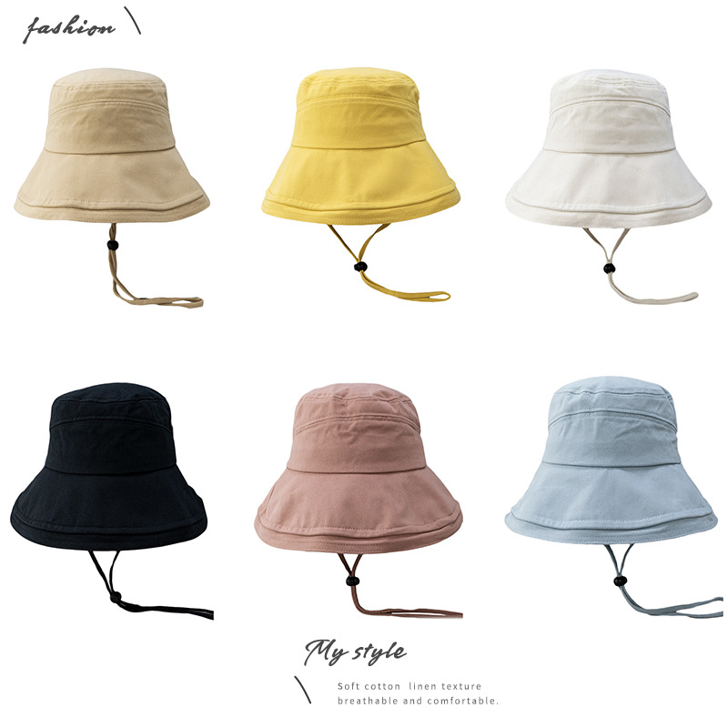 Wholesale Fisherman hat women's spring and autumn cover face Korean style sun protection UV sun protection hat big brim trendy all-match big brim summ