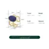 Wholesale Fashion Geometric Stainless Steel Open Ring Natural Stone Stainless Steel Rings