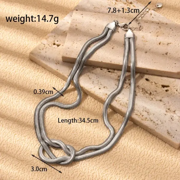 Simple Style Knot Stainless Steel Plating 18k Gold Plated Bracelets Necklace