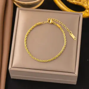 [Sle232] Hemp Flowers Chain / Gold