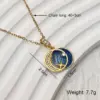 Ion Plating (IP) 18K Gold Plated Star Moon 304 Stainless Steel Copper Marine Style Classic Waterproof Non Tarnish Pendant Necklace
