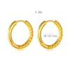 Wholesale 201 Stainless Steel Solid Color PVD Coated 18K Real Gold Plated 18K Gold Classic Style Waterproof Non Tarnish Hoop Earrings
