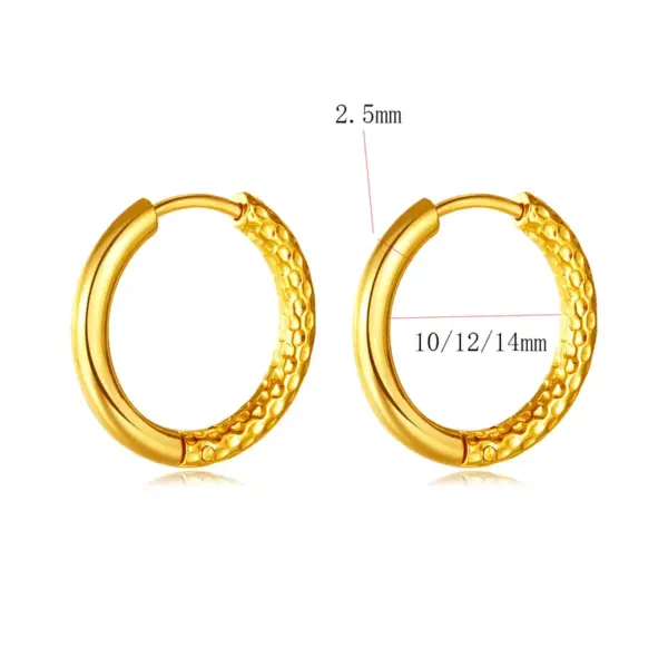 Wholesale 201 Stainless Steel Solid Color PVD Coated 18K Real Gold Plated 18K Gold Classic Style Waterproof Non Tarnish Hoop Earrings