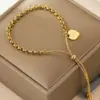 Ion Plating (IP) 18K Gold Plated Heart Shape 304 Stainless Steel French Style Simple Classic Waterproof Non Tarnish Bracelets