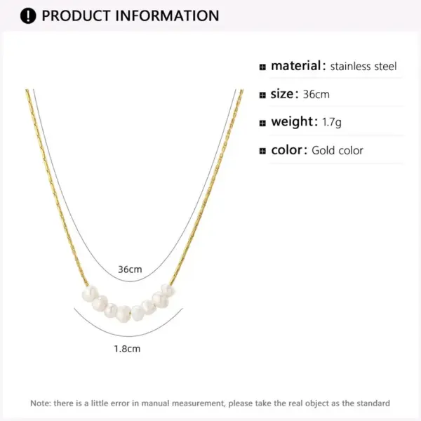 Wholesale PVD Coated 18K Gold Real Gold Plated Water Droplets 304 Stainless Steel Imitation Pearl IG Style Waterproof Non Tarnish 304 Stainless Steel Necklace
