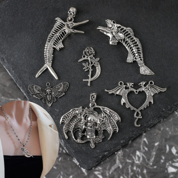 oly-45ed6c539888130a6ff41689a79803e2 Wholesale European and American Gothic Style Accessories Alloy Jewelry Festival Party Diablo Punk Love DIY Necklace Pendant