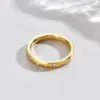 PVD Coated Real Gold Plated 14K Gold Circle 304 Stainless Steel Elegant Waterproof Non Tarnish Rings