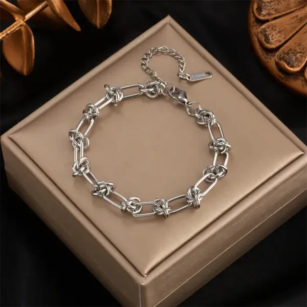 Fashion Geometric 304 Stainless Steel 18K Gold Plated Stainless Steel Bracelets In Bulk