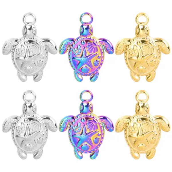 Wholesale PVD Coated Real Gold Plated 18K Tortoise 304 Stainless Steel Cute Simple Style Waterproof Non Tarnish Pendant Necklace