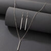 Wholesale Pendant Set Silver Geometric Earrings Necklace Set