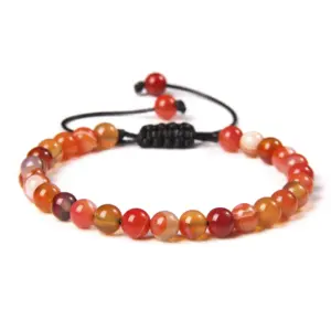 Red Striped Agate / 6mm (Stretchable)