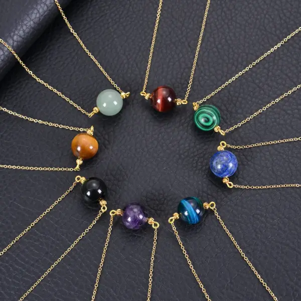 Wholesale Elegant Printing Natural Stone Pendant Necklace In Bulk