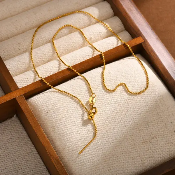 Wholesale PVD Coated Real Gold Plated 18K Gold Solid Color 201 Stainless Steel Elegant Streetwear IG Style Waterproof Non Tarnish 201 Stainless Steel Necklace