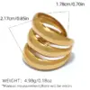 Wholesale PVD Coated Real Gold Plated 18K Gold Geometric 304 Stainless Steel Hawaiian Lady Tropical Waterproof Non Tarnish Rings