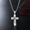 Wholesale 2023 new hot sale stainless steel European and American jewelry titanium steel retro multi-layer cross necklace pendant