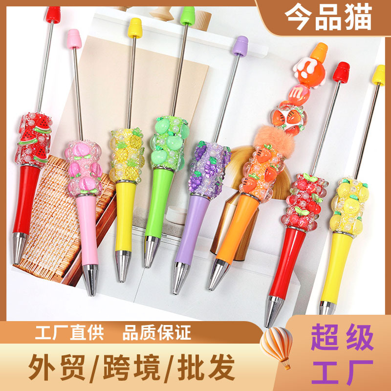 Wholesale Ft-shaped beaded pen, beaded pen, beaded pen