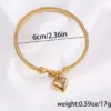 Wholesale Ion Plating (IP) Real Gold Plated Heart Shape 304 Stainless Steel Simple Style Waterproof Non Tarnish 304 Stainless Steel Bangle