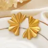Wholesale Ion Plating (IP) 18K Gold Plated Solid Color 304 Stainless Steel Vacation Simple Style Waterproof Non Tarnish Ear Studs