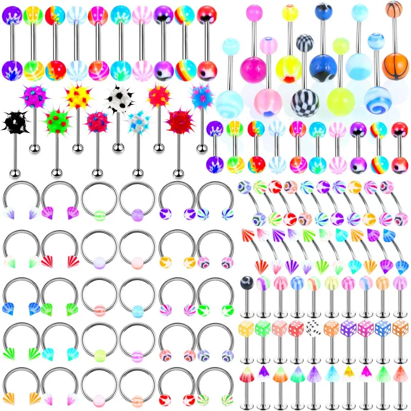 Wholesale 1 Piece Lip Rings Fashion Geometric Stainless Steel Arylic lishing