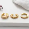 1 Piece Ear Cartilage Rings & Studs Cool Style Shiny Geometric Copper Plating Inlay Zircon
