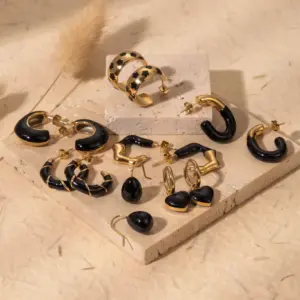 Wholesale PVD Coated U Shape Irregular 304 Stainless Steel IG Style Simple Style Classic Style Waterproof Non Tarnish Earrings