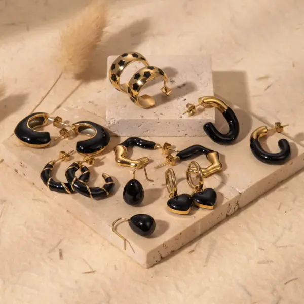 Wholesale PVD Coated U Shape Irregular 304 Stainless Steel IG Style Simple Style Classic Style Waterproof Non Tarnish Earrings