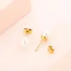 Wholesale PVD Coated 18K Gold Plated Geometric Titanium Steel Korean Style Waterproof Non Tarnish Earrings Ear Studs