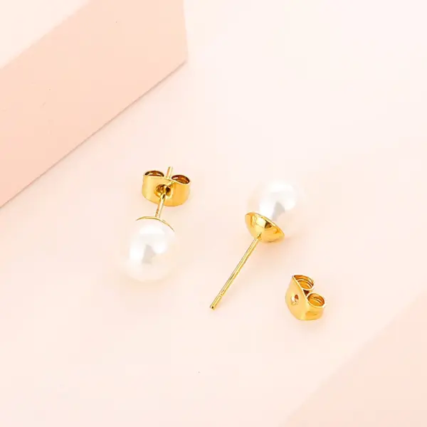 Wholesale PVD Coated 18K Gold Plated Geometric Titanium Steel Korean Style Waterproof Non Tarnish Earrings Ear Studs
