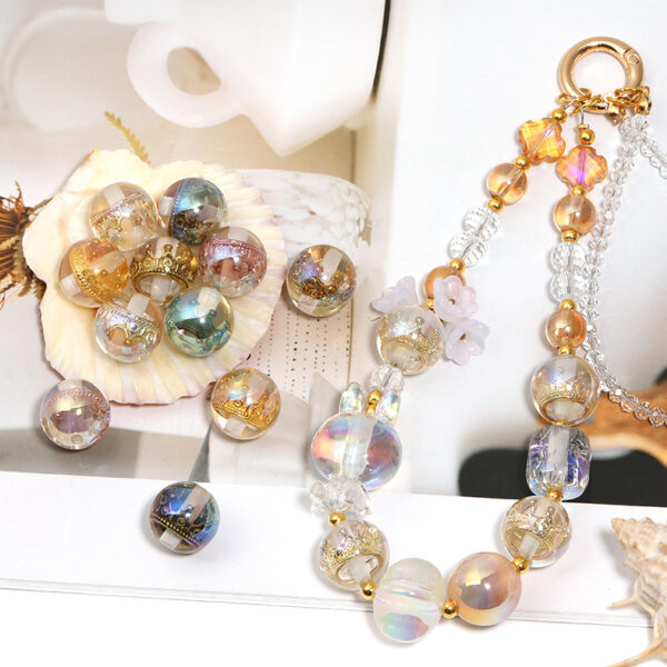 Wholesale 16mm High Transparency Embedded Crown Resin Beads Heavy DIY Beaded Pen Mobile Phone Chain Jewelry Accessories Beads Loose Beads