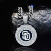 oly-461ed50cee877d2d45e388d3ef85142f Wholesale Accessories Fashion Colorful Oil Dripping Baseball Team Padres Pendant Necklace Men's Hip-Hop Full Diamond Cuban Chain