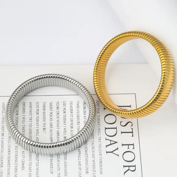 Wholesale Simple Style Geometric Stainless Steel Plating Bangle