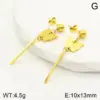 Wholesale 304 Stainless Steel Butterfly Bow Knot Ion Plating (IP) 18K Real Gold Plated Classic Style Waterproof Non Tarnish Enamel Three-dimensional Gold Steel Color Drop Earrings Ear Studs