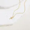 Wholesale Elegant Simple Style Cross Infinity Copper 14k Gold Plated White Gold Plated Zircon Pendant Necklace In Bulk