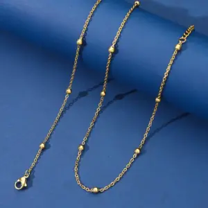 1.7mm Cross Clip Beads (gold) / Length: 45+5CM