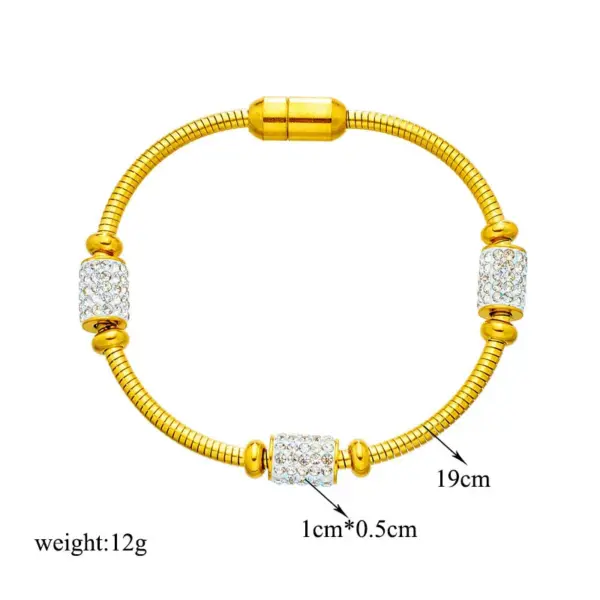 Wholesale PVD Coated Real Gold Plated Geometric 304 Stainless Steel Elegant Simple Style Waterproof Non Tarnish 304 Stainless Steel Lobster Trigger Clasp Closure Bracelets