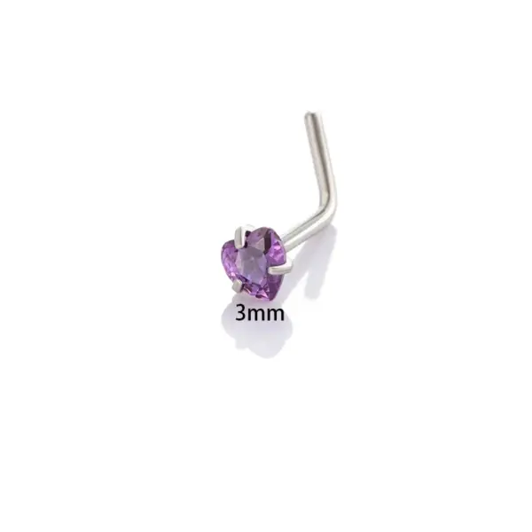 Wholesale 1 Piece 316 Stainless Steel Nose Rings & Studs Heart Shape Nose Rings & Studs Unisex