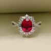 Wholesale Live New High-set 3 Karat Artificial Ruby Ring Inlaid with Seiko Simple and Generous Opening Color Treasure Ring for Women