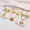 Sun Spiral Shell Earrings Necklace Set 304 Stainless Steel Electroplated Jewelry Set Casual Holiday Modern Style For Women
