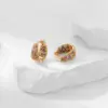 Copper Colorful Electroplated Zircon KC Golden Plated Sweet Plating Inlay Earrings
