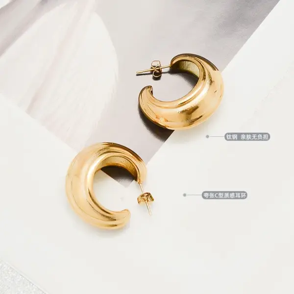 Wholesale Fashion Geometric 304 Stainless Steel 18K Gold Plated Earrings
