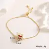 Wholesale Jewelry Vintage Style Classic Style Heart Shape Copper Zircon 18K Gold Plated Bracelets Box Chain