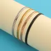 Wholesale PVD Coated 18K Gold Real Gold Plated Solid Color Stainless Steel Basic Classic Style Waterproof Non Tarnish 304 Stainless Steel Bracelets