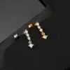 Wholesale Fashion Full Diamond Screw Ball Zircon Lip Print Heart-shaped Pierced Earrings Women's Style Geometric Pattern Personality Craft Earrings